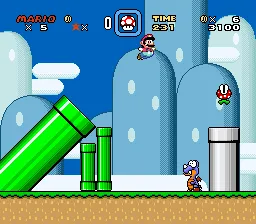 Super Mario World gameplay screenshot on SNES