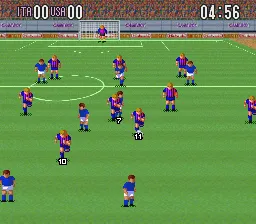 Super Soccer gameplay screenshot on SNES