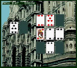 Super Solitaire gameplay screenshot on SNES