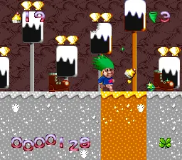 Super Troll Islands gameplay screenshot on SNES