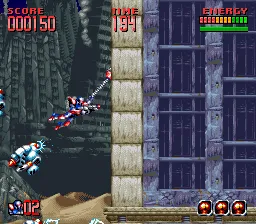 Super Turrican 2 gameplay screenshot on SNES