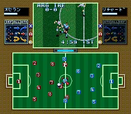 Tactical Soccer gameplay screenshot on SNES