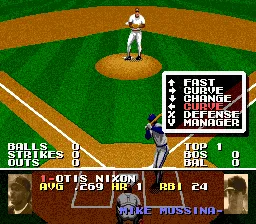 Tecmo Super Baseball gameplay screenshot on SNES