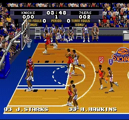 Tecmo Super NBA Basketball gameplay screenshot on SNES