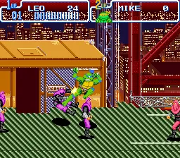 Teenage Mutant Ninja Turtles IV: Turtles in Time gameplay screenshot on SNES