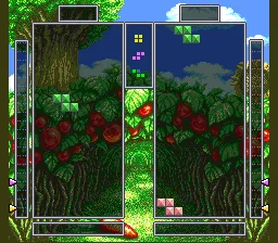 Tetris Battle Gaiden gameplay screenshot on SNES