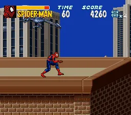 The Amazing Spider-Man: Lethal Foes gameplay screenshot on SNES