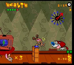 The Ren & Stimpy Show: Veediots! gameplay screenshot on SNES