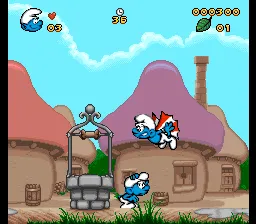 The Smurfs gameplay screenshot on SNES