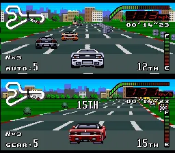 Top Gear gameplay screenshot on SNES