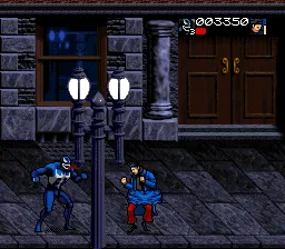 Venom/Spider-Man: Separation Anxiety gameplay screenshot on SNES