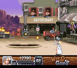 Wild Guns gameplay screenshot on SNES
