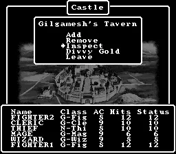 Wizardry V: Heart of the Maelstrom gameplay screenshot on SNES