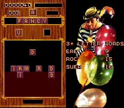 Wordtris gameplay screenshot on SNES
