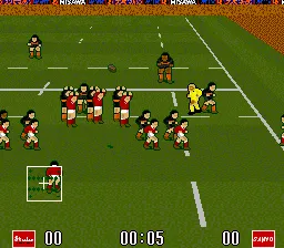 World Class Rugby 2: Kokunai Gekitou Hen '93 gameplay screenshot on SNES