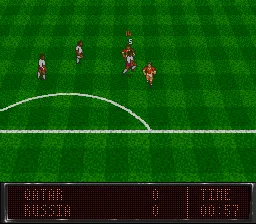 World Soccer '94: Road to Glory gameplay screenshot on SNES