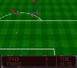 World Soccer gameplay screenshot on SNES