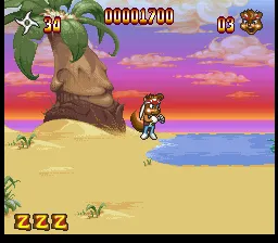 Zero the Kamikaze Squirrel gameplay screenshot on SNES