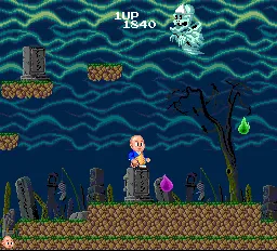 Bonze Adventure gameplay screenshot on TurboGrafx-16