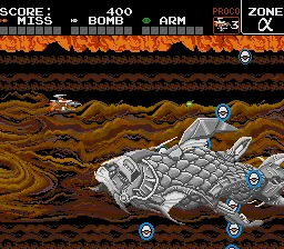 Darius Alpha gameplay screenshot on TurboGrafx-16