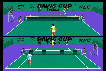 Davis Cup Tennis gameplay screenshot on TurboGrafx-16