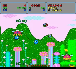 Fantasy Zone gameplay screenshot on TurboGrafx-16