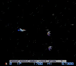 Gradius gameplay screenshot on TurboGrafx-16