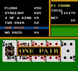 King of Casino gameplay screenshot on TurboGrafx-16