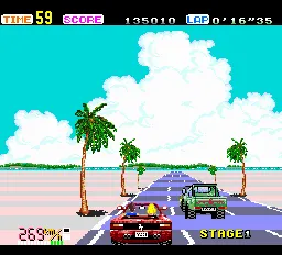 Out Run gameplay screenshot on TurboGrafx-16