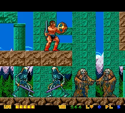 Rastan Saga II gameplay screenshot on TurboGrafx-16