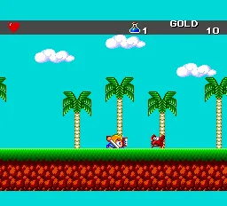 Wonder Boy III: The Dragon's Trap gameplay screenshot on TurboGrafx-16