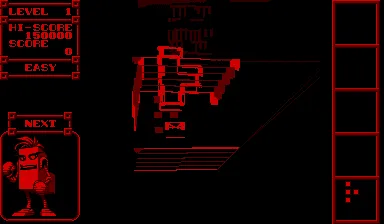 3D Tetris gameplay screenshot on Virtual Boy