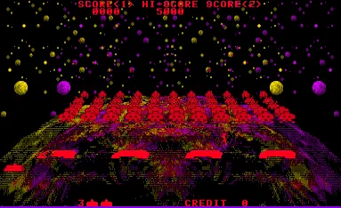 Space Invaders Virtual Collection gameplay screenshot on Virtual Boy