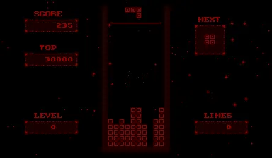 V-Tetris gameplay screenshot on Virtual Boy