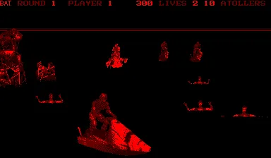Waterworld gameplay screenshot on Virtual Boy